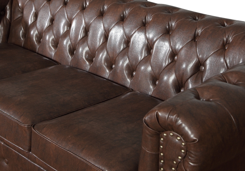 MODELL:  " CHESTERFIELD CLASSIC “  2 - SITZER SOFA IN  LEDER LOOK PREMIUM