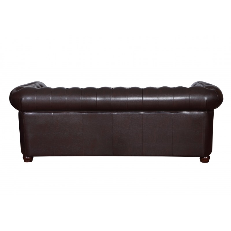 MODELL: " CHESTERFIELD" 3 - SITZER SOFA MIT BETTFUNKTION IN LEDER LOOK PREMIUM