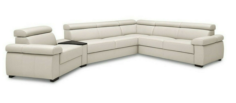 MODELL "ZOOM", ECKSOFA 1B+T+2,5BK+E+3F MIT BETTFUNKTION UND STAURAUM , IN ECHTLEDER ( NATURELLE , freie Farbwahl ) !