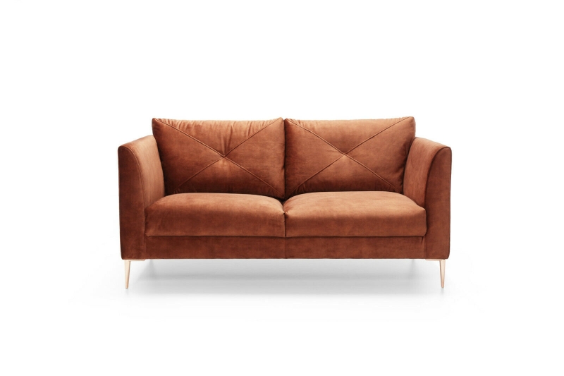 MODELL "FARINA", 2-SITZER SOFA IN TERRACOTTA STOFF ( ADORE, freie Farbwahl ) !