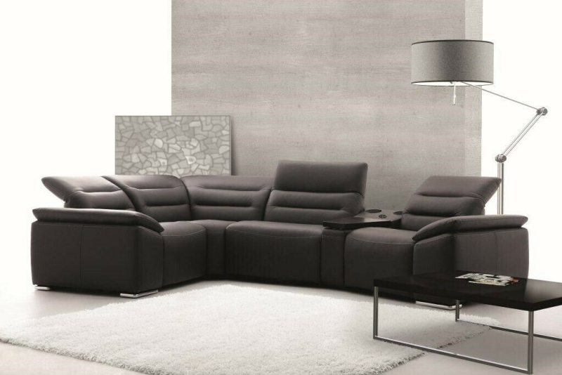 MODELL "IMPRESSIONE", ECKSOFA MIT RELAXFUNKTION IN ECHTLEDER  !