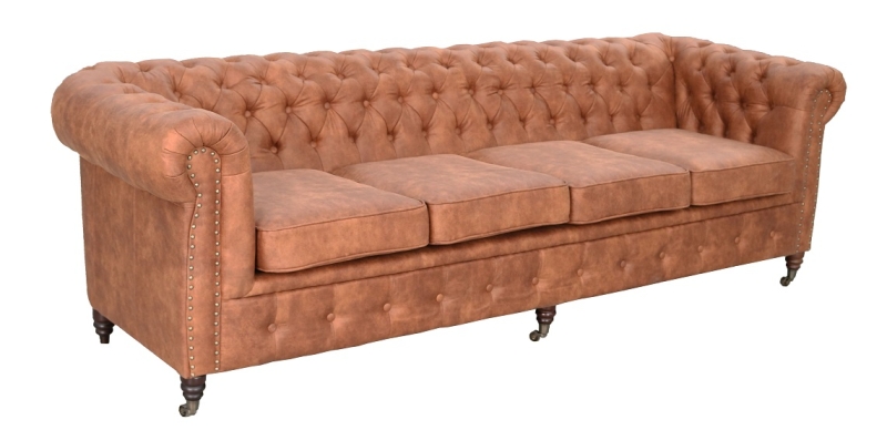 MODELL CHESTERFIELD 4 SITZER SOFA  IN LEDER LOOK PREMIUM