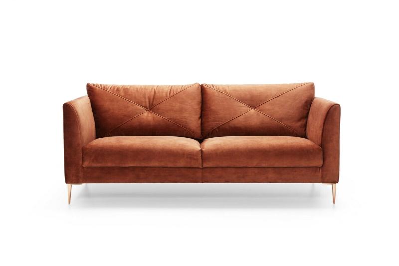 MODELL "FARINA", 3-SITZER SOFA IN TERRACOTTA STOFF ( ADORE, freie Farbwahl ) !