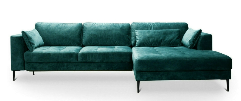 MODELL "LUZI", ECKSOFA MIT BETTFUNKTION, STAURAUM, IN STOFF ( ADORE – freie Farbwahl ) !