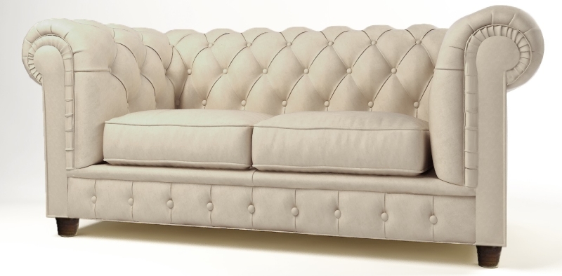 MODELL:  " CHESTERFIELD MOCCA " 2-SITZER SOFA IN STOFF "AMORE" PREMIUM