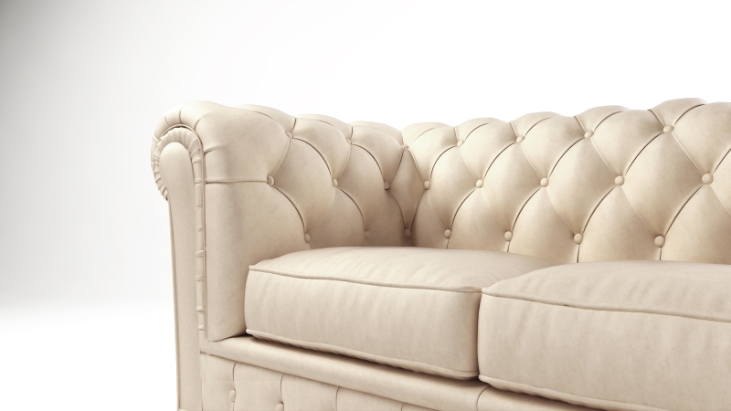 MODELL:  " CHESTERFIELD MOCCA " 3-SITZER SOFA IN STOFF "AMORE" PREMIUM