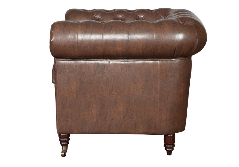 MODELL:  " CHESTERFIELD CLASSIC “   HOCKER - GROSS ( 100 x 100 cm ) IN  LEDER LOOK PREMIUM