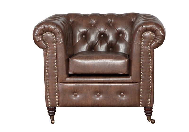 MODELL:  " CHESTERFIELD CLASSIC “  2 - SITZER SOFA IN  INDUSTRIAL STYLE LEDER LOOK PREMIUM *)