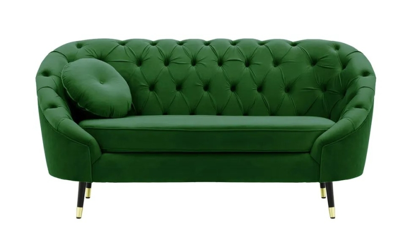 MODELL:  Mademoiselle mit Chesterfield-Steppung 2-SITZER SOFA IN SAMTSTOFF „ VELOURS “ PREMIUM