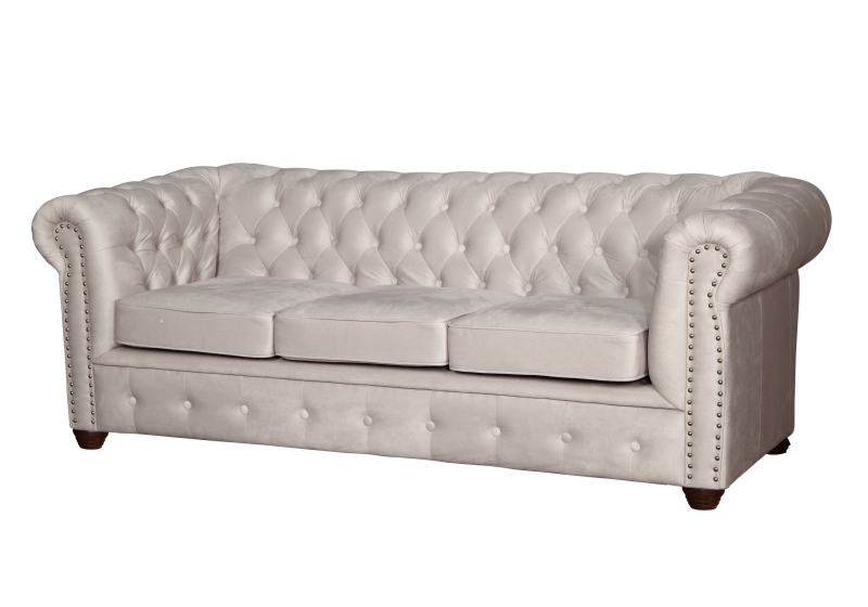 MODELL:  " CHESTERFIELD CLASSIC “  3 - SITZER SOFA IN STOFF AMORE PREMIUM *)