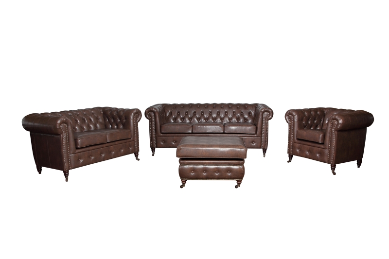 MODELL:  " CHESTERFIELD CLASSIC “  2 - SITZER SOFA IN  LEDER LOOK PREMIUM