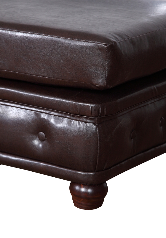 MODELL " CHESTERFIELD" HOCKER - KLEIN (75 x 70 cm) IN LEDER LOOK PREMIUM