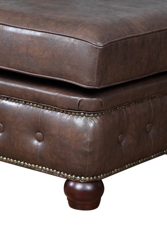 MODELL:  " CHESTERFIELD CLASSIC “  HOCKER - KLEIN ( 75 X 70 cm ) IN  LEDER LOOK PREMIUM