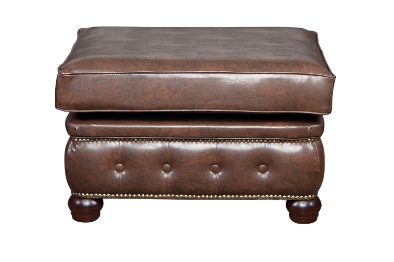 MODELL:  " CHESTERFIELD CLASSIC “  HOCKER - KLEIN ( 75 X 70 cm ) IN  LEDER LOOK PREMIUM