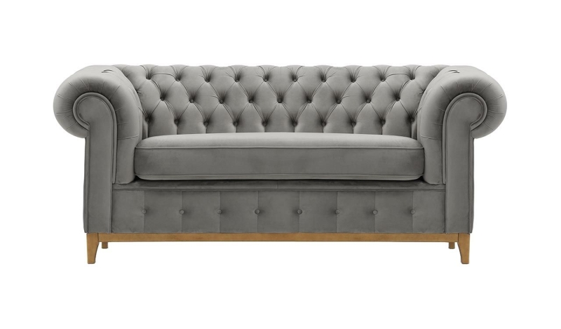 MODELL:  " CHESTERFIELD DIAMOND " 2-SITZER SOFA IN SAMTSTOFF „ VELOURS “ PREMIUM