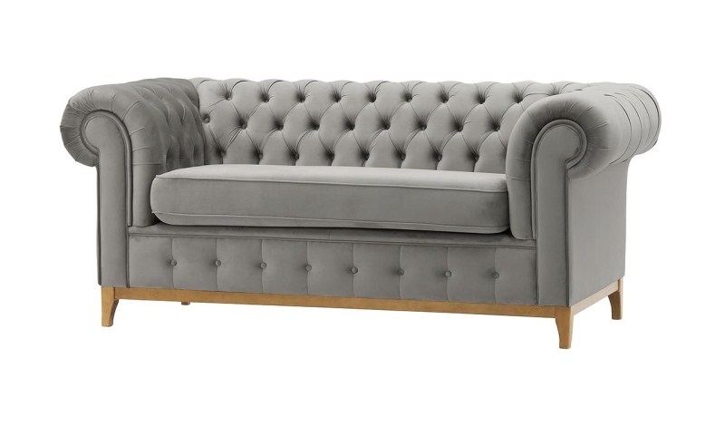 MODELL:  " CHESTERFIELD DIAMOND " 2-SITZER SOFA IN SAMTSTOFF „ VELOURS “ PREMIUM