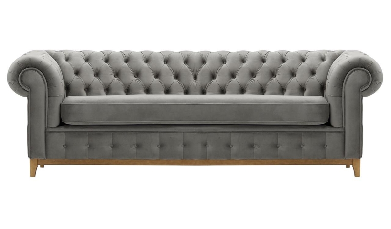 MODELL:  " CHESTERFIELD DIAMOND " 3-SITZER SOFA IN SAMTSTOFF „ VELOURS “ PREMIUM