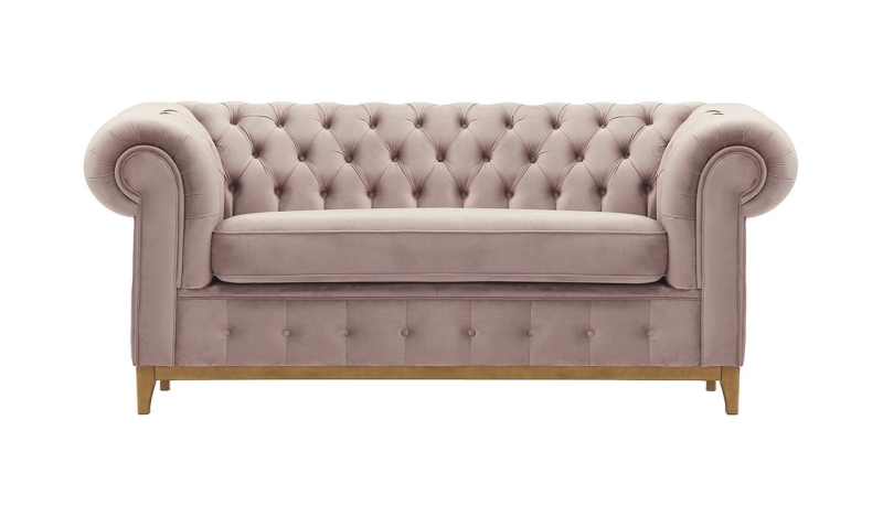 MODELL:  " CHESTERFIELD DIAMOND " 2-SITZER SOFA IN SAMTSTOFF „ VELOURS “ PREMIUM