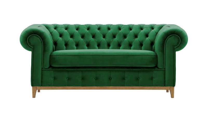 MODELL:  " CHESTERFIELD DIAMOND " 2-SITZER SOFA IN SAMTSTOFF „ VELOURS “ PREMIUM