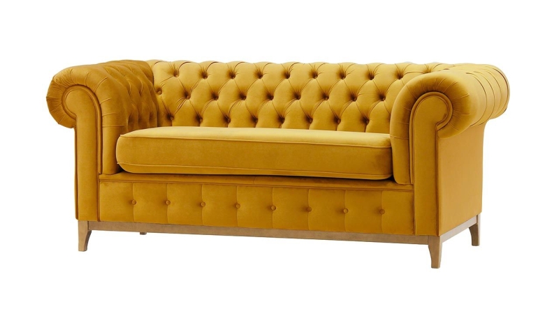 MODELL:  " CHESTERFIELD DIAMOND " 2-SITZER SOFA IN SAMTSTOFF „ VELOURS “ PREMIUM