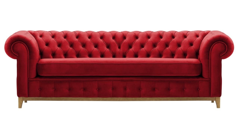 MODELL:  " CHESTERFIELD DIAMOND " 3-SITZER SOFA IN SAMTSTOFF „ VELOURS “ PREMIUM