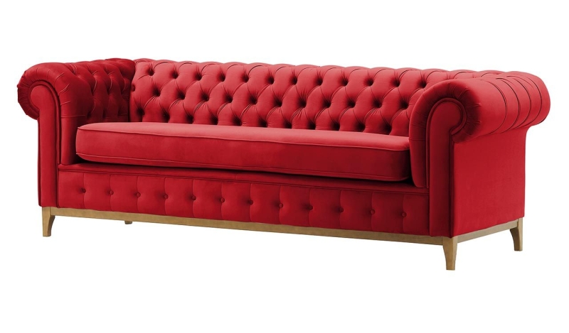 MODELL:  " CHESTERFIELD DIAMOND " 3-SITZER SOFA IN SAMTSTOFF „ VELOURS “ PREMIUM