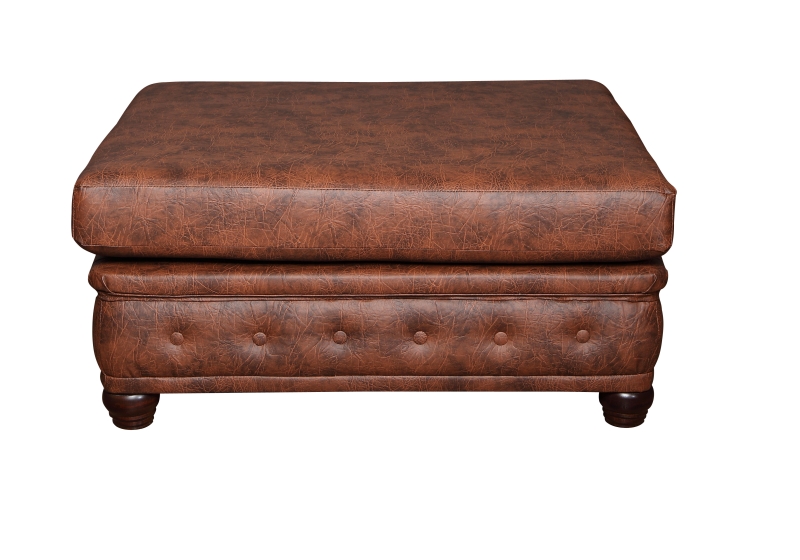 MODELL:  " CHESTERFIELD CLASSIC “  HOCKER GROSS ( 100 X 100 ) IN  INDUSTRIAL STYLE LEDER LOOK PREMIUM *)