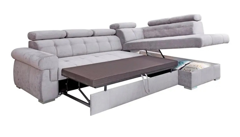 MODELL: "ATLANTIS" ECKSOFA IN L-FORM IN SAMTSTOFF