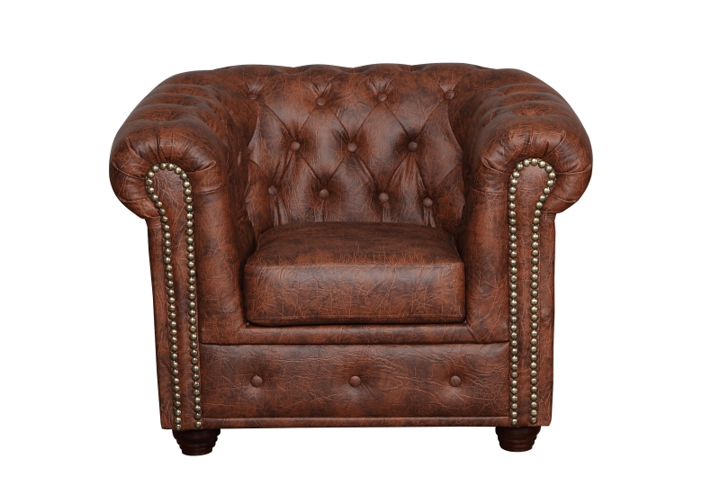 MODELL:  " CHESTERFIELD CLASSIC “  SESSEL IN  INDUSTRIAL STYLE LEDER LOOK PREMIUM *)