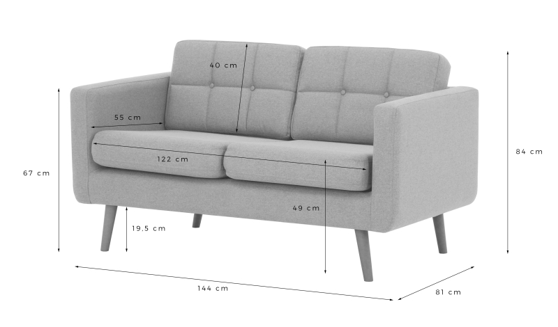 MODELL: TRIEST 2 SITZER SOFA IN SAMTSTOFF „ VELOURS “ PREMIUM