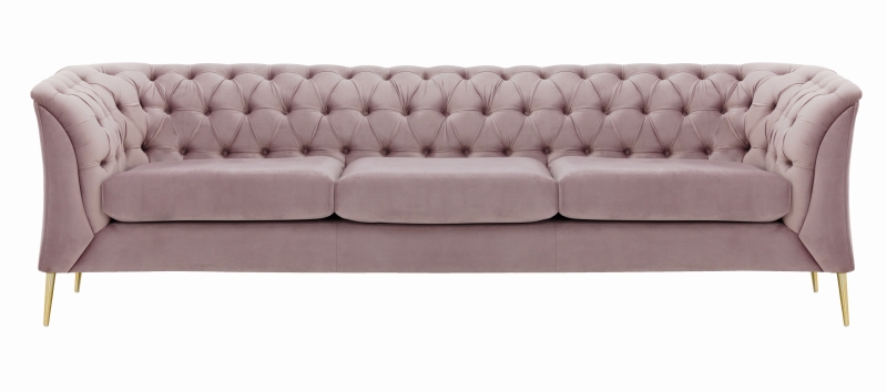 MODELL:  CHESTERFIELD MODERN ART „M“ 3-SITZER SOFA IN SAMTSTOFF „ VELOURS “ PREMIUM