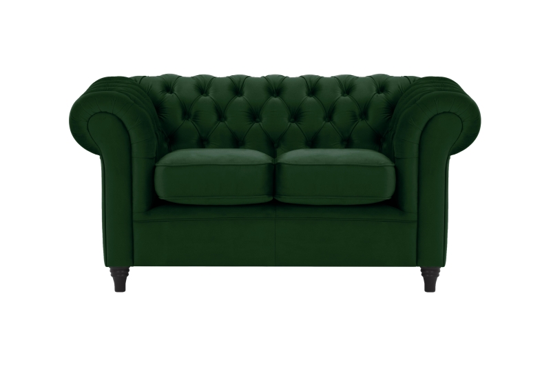 MODELL:  " CHESTERFIELD WINDSOR " 2-SITZER SOFA IN SAMTSTOFF „ VELOURS “ PREMIUM