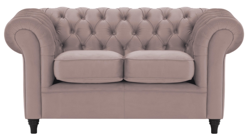MODELL:  " CHESTERFIELD WINDSOR " 2-SITZER SOFA IN SAMTSTOFF „ VELOURS “ PREMIUM