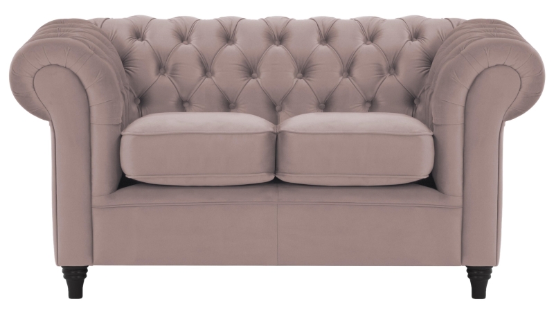 MODELL:  " CHESTERFIELD WINDSOR " 2-SITZER SOFA IN SAMTSTOFF „ VELOURS “ PREMIUM