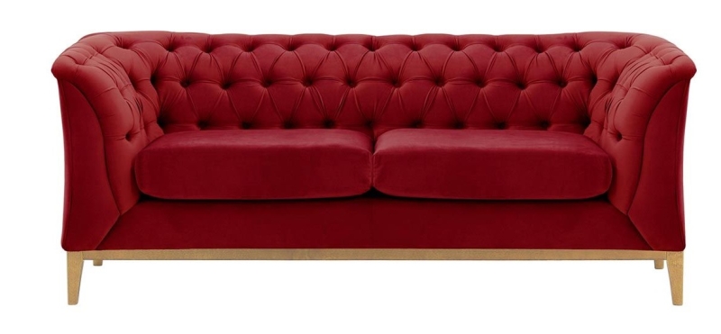 MODELL:  CHESTERFIELD MODERN ART „W“ 2-SITZER SOFA IN SAMTSTOFF „ VELOURS “ PREMIUM