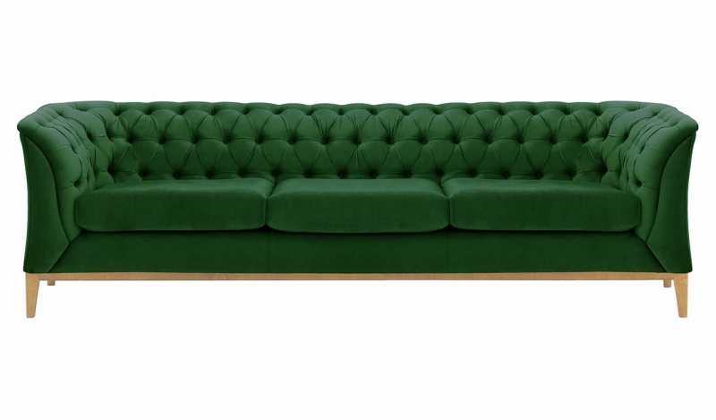 MODELL:  CHESTERFIELD MODERN ART „W“ 3-SITZER SOFA IN SAMTSTOFF „ VELOURS “ PREMIUM