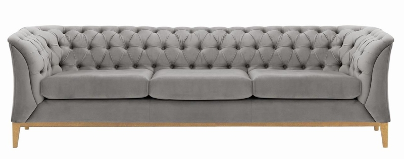 MODELL:  CHESTERFIELD MODERN ART „W“ 3-SITZER SOFA IN SAMTSTOFF „ VELOURS “ PREMIUM