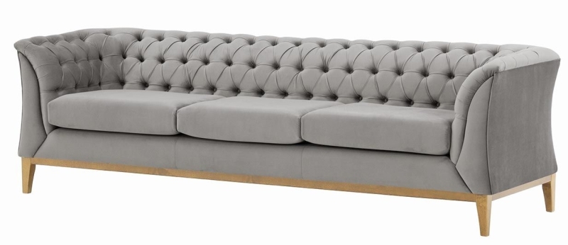 MODELL:  CHESTERFIELD MODERN ART „W“ 3-SITZER SOFA IN SAMTSTOFF „ VELOURS “ PREMIUM