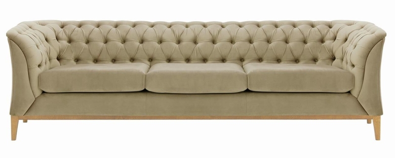 MODELL:  CHESTERFIELD MODERN ART „W“ 3-SITZER SOFA IN SAMTSTOFF „ VELOURS “ PREMIUM