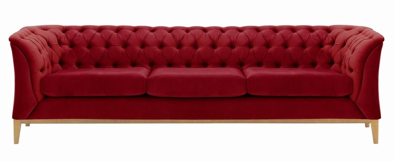 MODELL:  CHESTERFIELD MODERN ART „W“ 3-SITZER SOFA IN SAMTSTOFF „ VELOURS “ PREMIUM