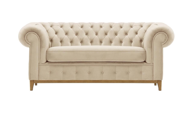 MODELL:  " CHESTERFIELD DIAMOND " 2-SITZER SOFA IN SAMTSTOFF „ VELOURS “ PREMIUM