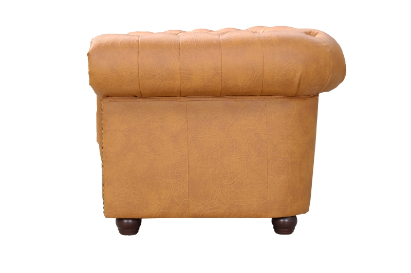 MODELL:  " CHESTERFIELD CLASSIC “ HOCKER KLEIN ( 75 x 70 cm ) IN  INDUSTRIAL STYLE LEDER LOOK PREMIUM *)