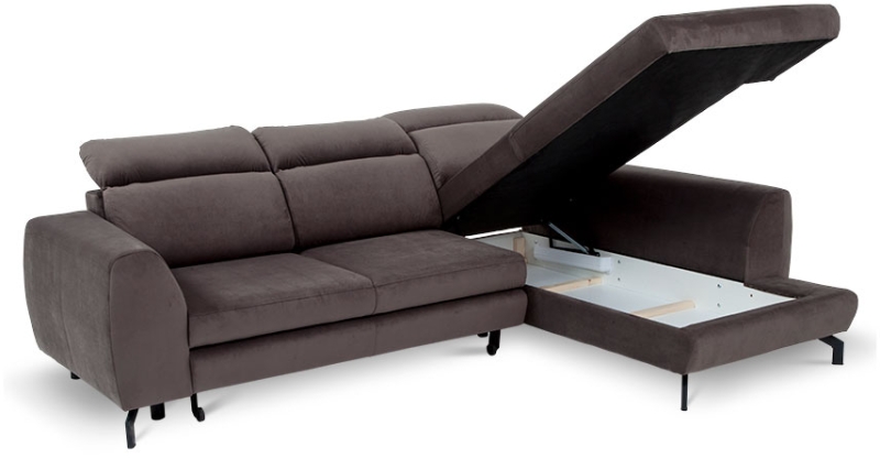 MODELL „DENVER“ ECKSOFA MIT BETTFUNKTION IN STOFF „VELVET“ PREMIUM