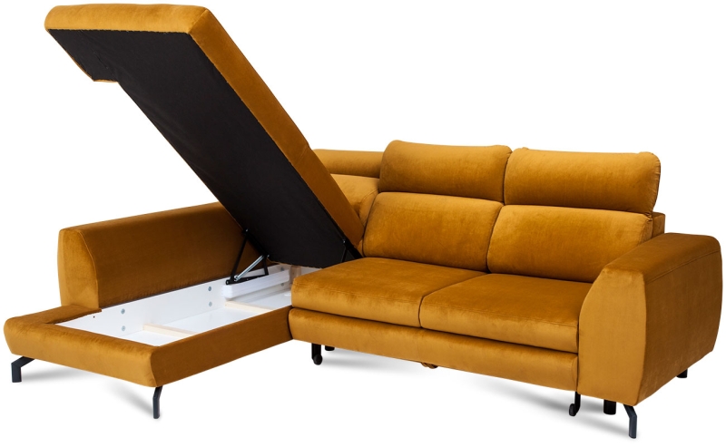 MODELL „DENVER“ ECKSOFA MIT BETTFUNKTION IN STOFF „VELVET“ PREMIUM