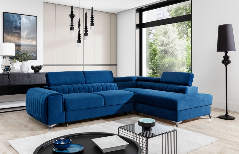 MODELL „LAURENCE“ ECKSOFA IN SAMTSTOFF VELVET *)