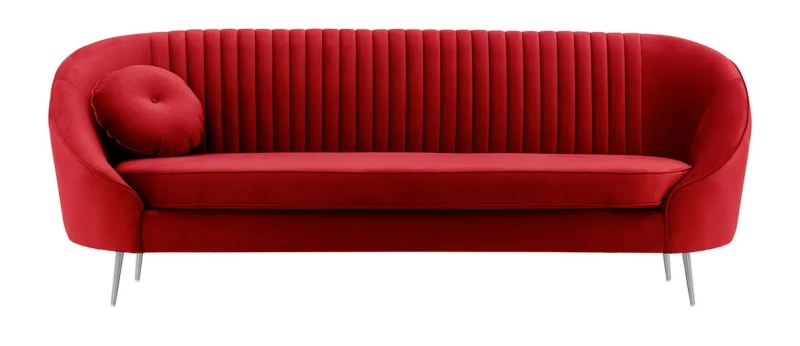 MODELL:  Mademoiselle mit Rippenstruktur 3 SITZER SOFA IN SAMTSTOFF „ VELOURS “ PREMIUM