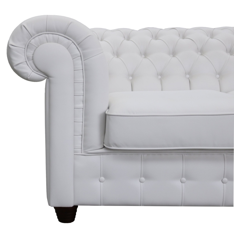 MODELL:  " CHESTERFIELD EMPIRE " 3-SITZER SOFA IN LEDER LOOK PREMIUM