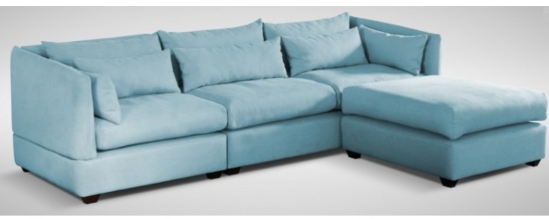 MODELL „HEAVEN“ MODULARES SOFA ( 3 TEILE ) IN SAMTSTOFF VELVET PREMIUM