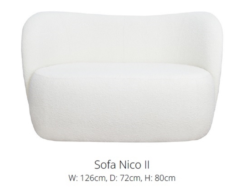 MODEL „NICO” 2-SITZER SOFA IN STOFF BOUCLE