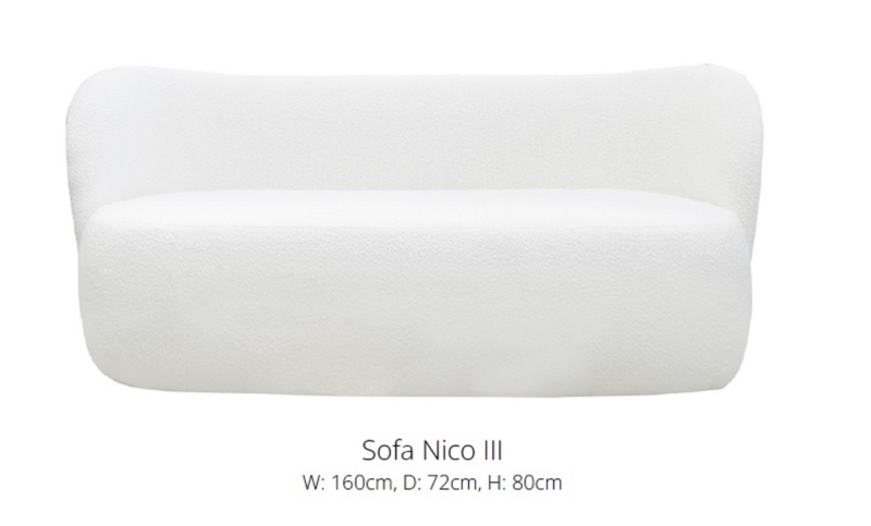 MODEL „NICO” 3-SITZER SOFA IN STOFF BOUCLE